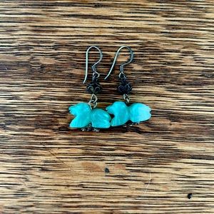 REAL JADE FROG EARRINGS